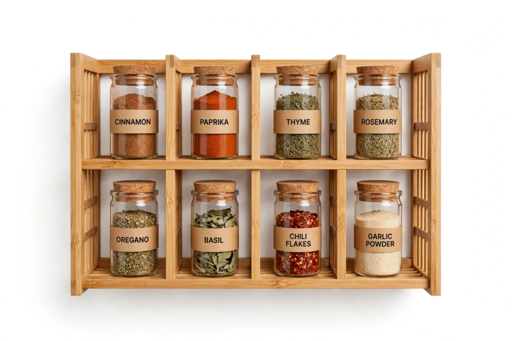 Wooden Spice Rack - Wall Mount