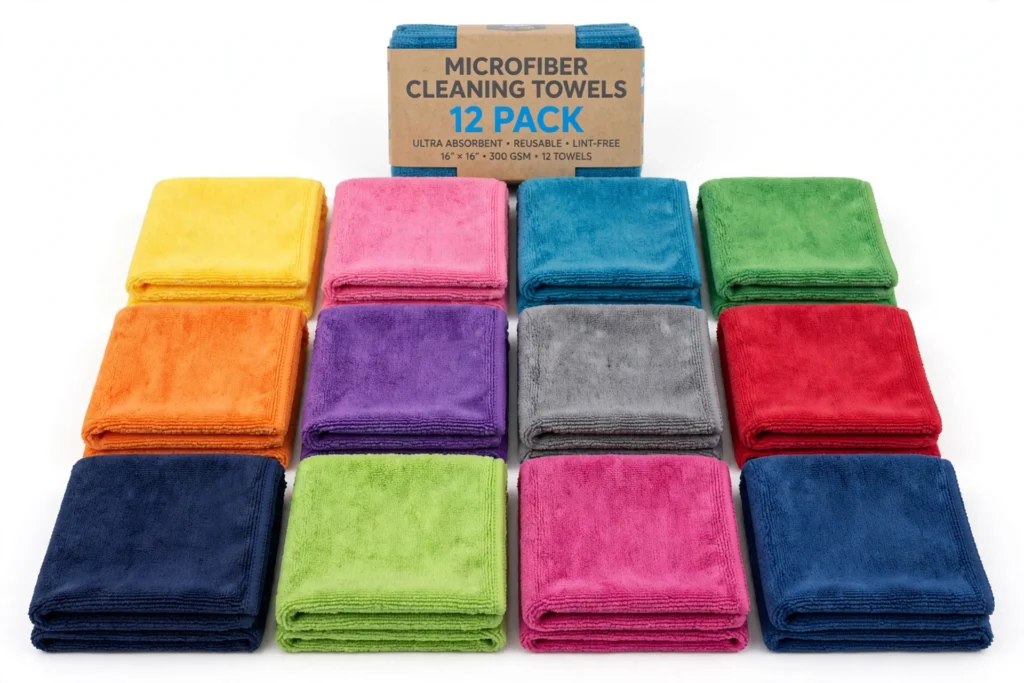 Microfiber Cleaning Towels - 12 Pack