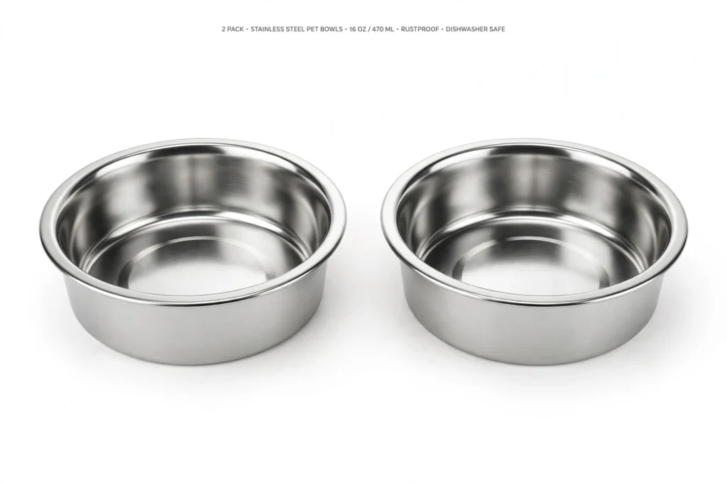 Stainless Steel Pet Bowls - 2 Pack