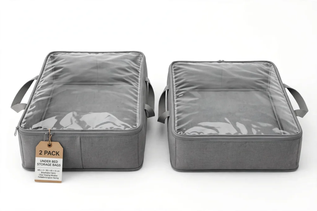 Large bags with clear window.